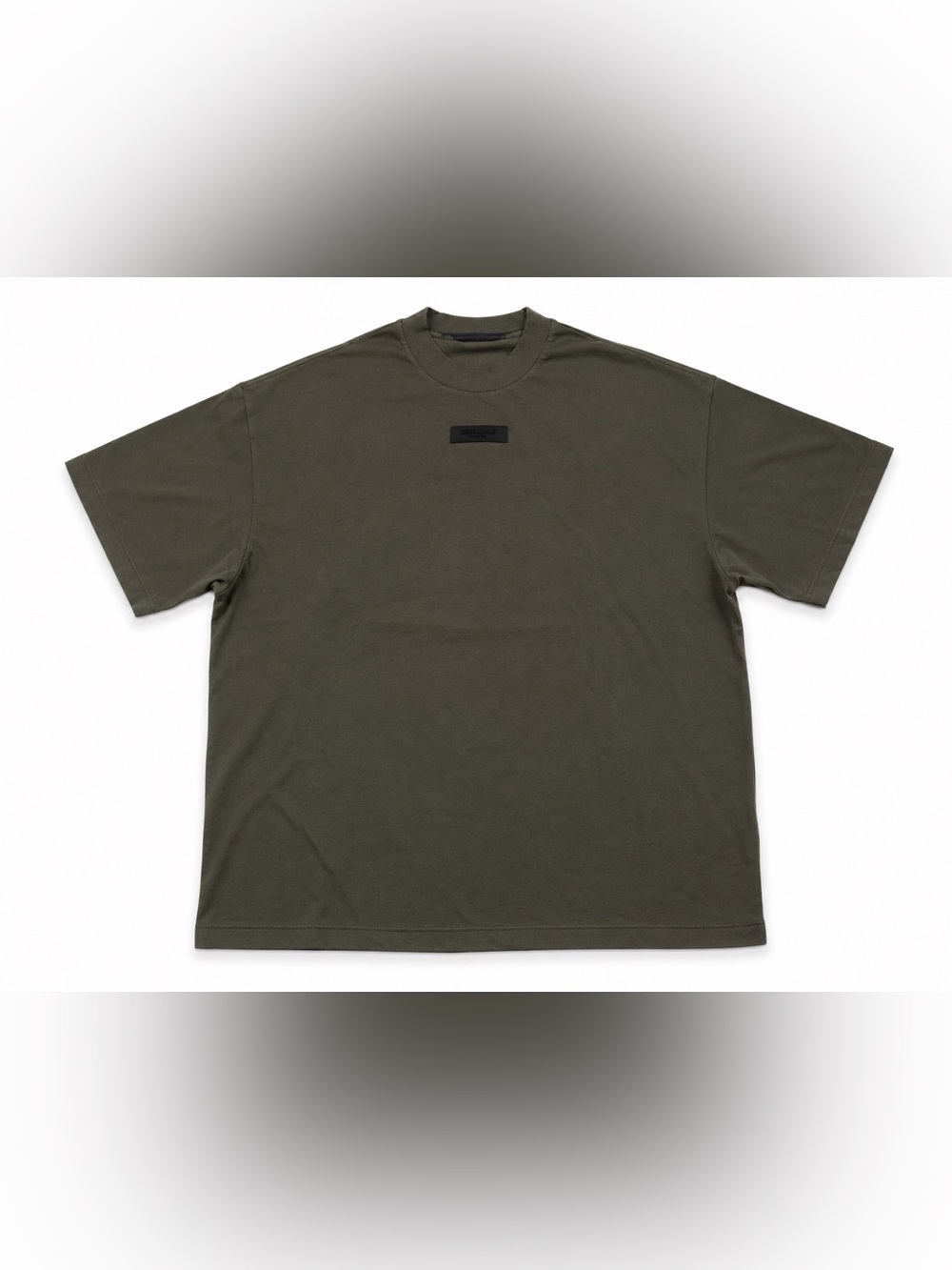 Fear of God Essentials T-Shirt Men’s Large Olive Green 100% Cotton Logo Tee